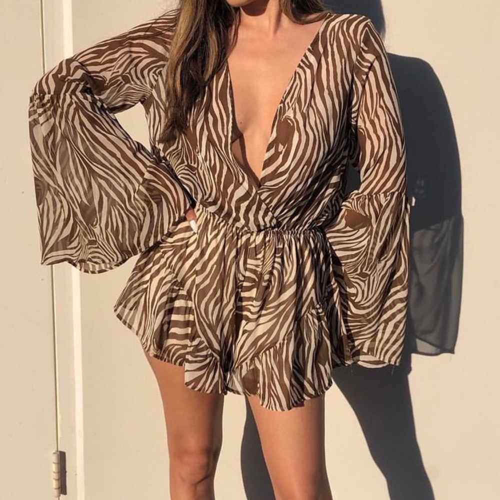 Zebra print romper